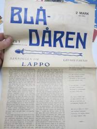 Blådåren (Blå-Dåren) 1930 nr 1, Helsingfors 13.9.1930, 2 mark (30 öre) - Sanningen om Lappo / Låt oss vakna! -Lapuanliikkeen ja Vihtori Kosolan varauksetonta ihailua