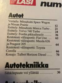 Tuulilasi 1984 nr 3 Saab 96:n huolto, Talbot Horizon Diesel, kestotesti väliraportti Mazda 626, Toyota Corolla ja Peugeot 205 Mitsubishi Space Wagon &amp; Nissan Prairie