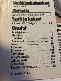 Tuulilasi 1984 nr 11 - Koeajo Audi 80 CD 1,8,kestotestin väliraportti Mitsubishi Lancer ja Honda Civic, esittely Peugeot 205 &amp; Turbo 16 ja Isuzu Supertrooper