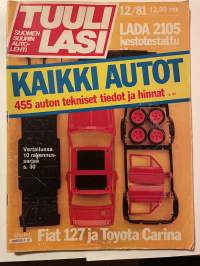 Tuulilasi 1981 nr 12 koeajossa Honda Civic Sedan, esittelyssä Hot Rod Chevrolet Corvette 427, kestotesti Lada 2105