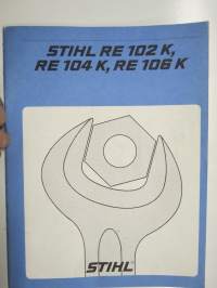 Stihl RE 102 K, RE 104 K, RE 106 K korkeapainepesuri -huolto-ohjekirja / korjaamokäsikirja