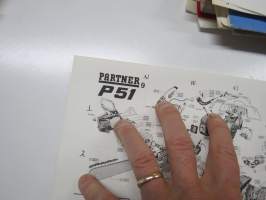 Partner P 51 moottorisaha -varaosaluettelo