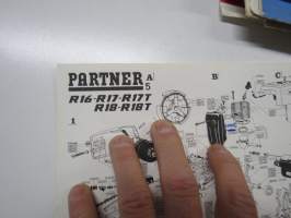 Partner R 16 - R 17 - R 17T - R 18 - R 18T moottorisaha -varaosaluettelo