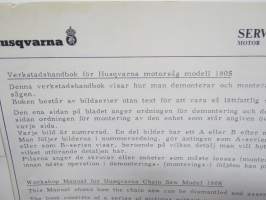 Husqvarna 180S motorsåg verkstadshandbok -korjaamokirja ruotsiksi