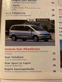 Etumatkaa 2000 nr 4 Volkswagen ja Audi - asiakaslehti, Audi A3, Seat Alhambra, tien päällä taas Kupla - 30 vuoden tauon jälkeen