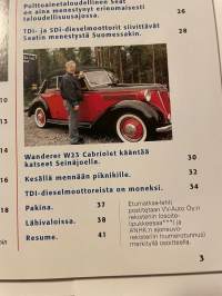 Etumatkaa 2001 nr 3 Volkswagen ja Audi - asiakaslehti, Audi A8, kaunottaren uusi tuleminen - Wanderer W 23 Cabriolet