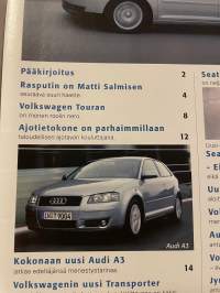 Etumatkaa 2003 nr 2 - Asiakaslehti, Volkswagen Touran, uusi Audi A3, Volkswagen Touareg ja liitteet