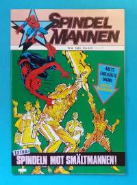 Spindelmannen nr 8 1983 - Extra Spindel mot smältmannen. (Sarjakuvat, ulkomaalaiset sarjakuvalehdet, sopiva keräilykappaleeksi, Hämähäkkimies, Hämis)