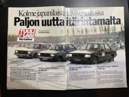 Tuulilasi 1980 nr 2 Datsun Sunny, Mitsubishi Lancer, Toyota Corolla Uutuus talvivertailu