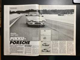 Tuulilasi 1986 nr 4 Mazda RX-7 GTI, koeajo Nissan Bluebird, pikku Porsche