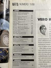 Tuulilasi 1988 nr 11, koeajo Opel Vectra 2.0i ja Rover 820 Si, käytetty auto Ford Sierra, Pariisin ja Birminghamin autonäyttelyt