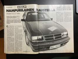 Tuulilasi 1989 nr 2 Koeajo Chysler GTS turbo 2,2