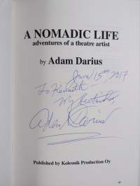 A nomadic life : adventures of a theatre artist (signeerattu, tekijän omiste)