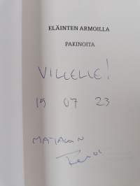 Eläinten armoilla - pakinoita (signeerattu, tekijän omiste)