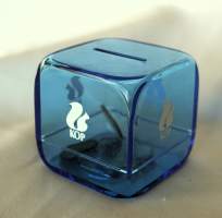 KOP säästökuutio 7x7x7 cm säästölipas  sininen