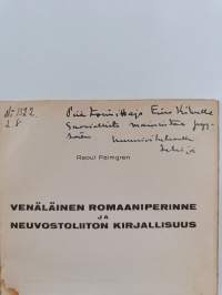 Venäläinen romaaniperinne ja Neuvostoliiton kirjallisuus (tekijän omiste)
