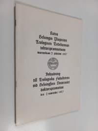 Kutsu Helsingin yliopiston teologisen tiedekunnan tohtoripromootioon marraskuun 2 päivänä 1967 = Inbjudning till Teologiska fakultetens vid Helsingfors universite...