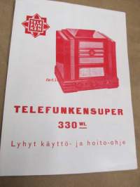 Telefunken 330 WL radio -lyhyt käyttö- ja hoito-ohje