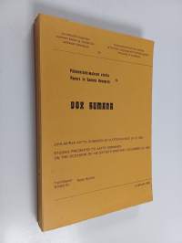 Vox humana : juhlakirja Aatto Sonnisen 60-vuotispäiväksi 24.12.1982 = studies presented to Aatto Sonninen on the occasion of his sixtieth birthday, December 24, 1982