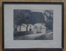 August Backman, &quot;Borgå&quot; grafiikka ,sign -3  koko 32x26 cm