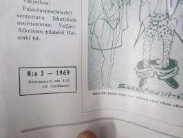 Veijari - aikuisten pilalehti 1969 nr 3, pilapiirroksia, vitsejä, kaskuja
