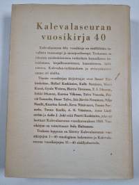Kalevalaseuran vuosikirja 40