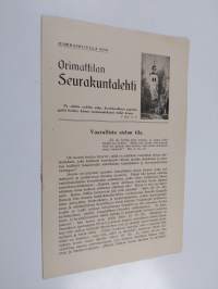 Orimattilan seurakuntalehti marraskuulla 1938