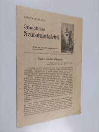 Orimattilan seurakuntalehti tammikuulla 1938