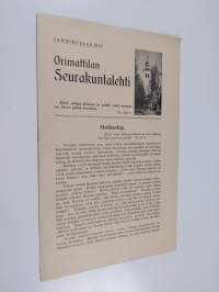 Orimattilan seurakuntalehti tammikuulla 1939