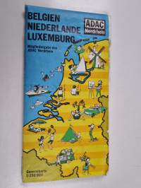 General Karte Benelux vom ADAC Nordheim : Belgien - Niederlande - Luxemburg (kartta 1:250 000)