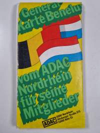 General Karte Benelux vom ADAC Nordheim : Belgien - Niederlande - Luxemburg (kartta 1:250 000)