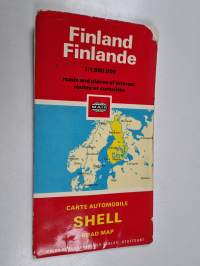 Finland/Finlande : Carte automobile Shell road map, roads and places of interest/routes et curiosités/Strassen und Sehenswürrdigkeiten (kartta 1:1 500 000)
