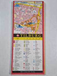 Stadsplattegrond van Tilburg met centrumkaart en volledig naamregister (kartta 1:10 000)