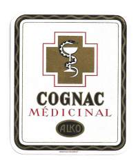 Cognac Medicinal - viinaetiketti Frenckellin kivipaino