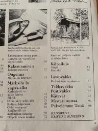 Avotakka 1971 nr 7, Kari ja Lippe Suomalaisen kesäkoti, mennään saunaan, Sanni uiva kesämökki Saimaalla