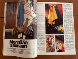 Avotakka 1971 nr 7, Kari ja Lippe Suomalaisen kesäkoti, mennään saunaan, Sanni uiva kesämökki Saimaalla