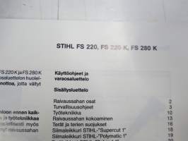 Stihl FS 220, 280 Raivaussaha -käyttöohje &amp; varaosaluettelo