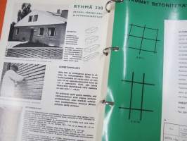 Rakentajan kansio vuodelta 1966, sisältää ohjeita ja määräyksiä, vihjeitä suunnitteluun ja toteutukseen, tuotemainoksia...