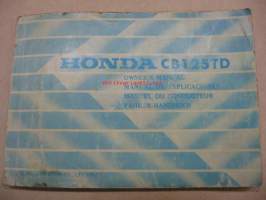 Honda CB125TD owner´s manual -käyttöohjekirja
