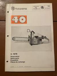 Husqvarna 40 motorsåg reservdelar -esite. (3.1978)