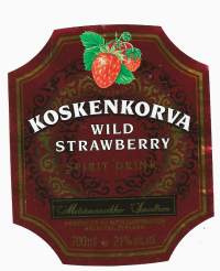 Koskenkorvan Wild Strawberry  viinaetiketti