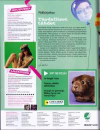 Koululainen 2010/5.  Keskiaukeama-juliste (AVAAMATON) mukana Miley Cyrus, Jori Lehterä, Akita-koira, Tähti-finalistit