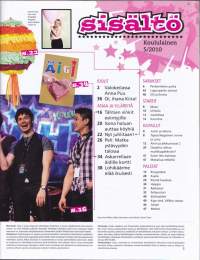 Koululainen 2010/5.  Keskiaukeama-juliste (AVAAMATON) mukana Miley Cyrus, Jori Lehterä, Akita-koira, Tähti-finalistit