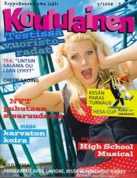 Koululainen 2008/7.  Mukana puolikas keskiaukeamajuliste: Fernando Torres, kissa.