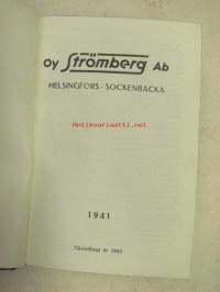 Strömberg 1941 -mainos / taskukirja ruotsiksi, runsaasti teknistä tietoa sähköalaan liittyen