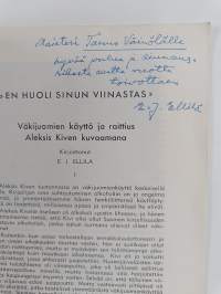 &quot;En huoli sinun viinastas!&quot; : väkijuomien käyttö ja raittius Aleksis Kiven kuvaamana (signeerattu, tekijän omiste)