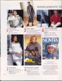 Novita Käsityöt 4/1993. 39 neulemallia ja kaava-arkki. Upea juhlaneulemuoti. Ulkoilijan reippaat neuleet. 16 lahjaideasivua!