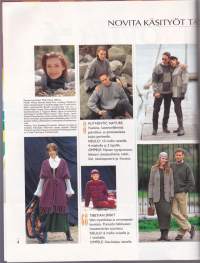 Novita Käsityöt 3/1994. 60 mallia ja kaava-arkki.(Neulepusero, kietaisuhame, bleiseri ja kannellinen sisätasku)