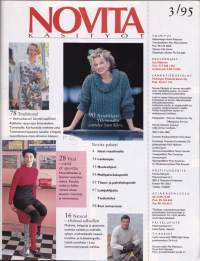 Novita Käsityöt 3/1995. 60 neulemallia ja kaava-arkki.(Lyhyt jakku, liivi, takki, vetoketjutaskun valmistaminen) 100 sivua