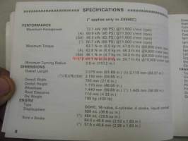 Kawasaki ZZ-R600-D1 ZZ-R500-C1 -käyttöohjekirja englanniksi
